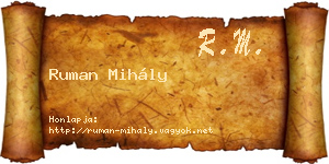 Ruman Mihály névjegykártya